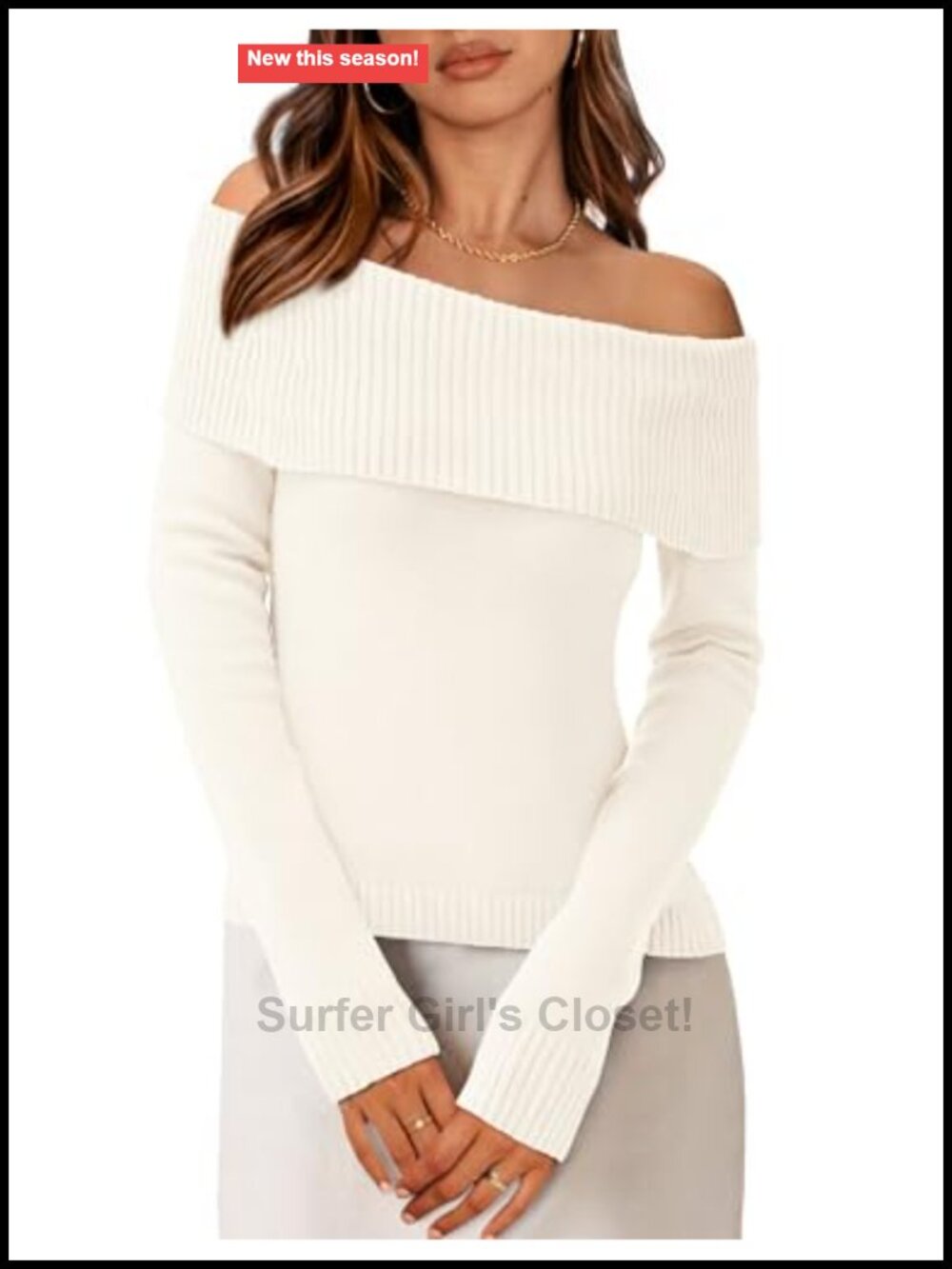 Womens Off Shoulder Knit Sweater Long Sleeve Pullover Fall Date Night Top